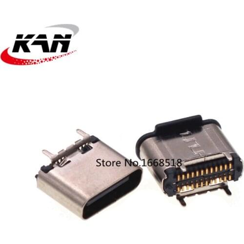 10pcs TYPE-C 24P female vertical SMT H=6.5 female USB3.1 high-speed data transmission