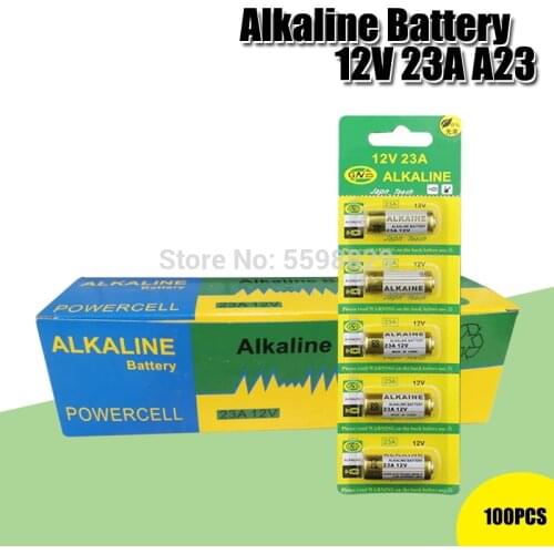 100PCS Alkaline Dry Battery 12V 23A 21/23 A23 E23A MN21 MS21 V23GA L1028 Small Batteries for Toys, Doorbell, Remote Control etc