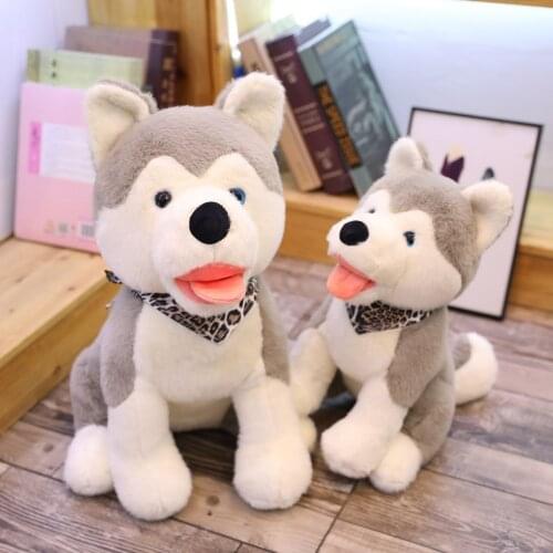 28/38/48CM Cute Husky Dog Soft Plush Toys Big Eyes Gray Kawaii Pet Animal Doll Children Gift Home Decoration