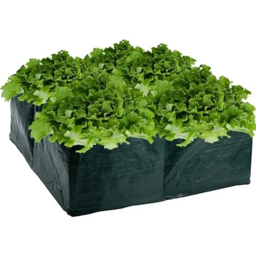 60*60*25cm 4 Grids Green PE Grow Bag Plant Flower Nursery Bag Vegetable Greenhouse Planter Garden Orchard Tools