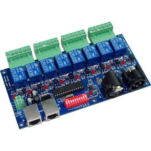 8CH DMX Relay Switch Dmx512 Controller Relay Output 8CH DMX512 Relay Control 8 Way Relay Switch(max 10A)
