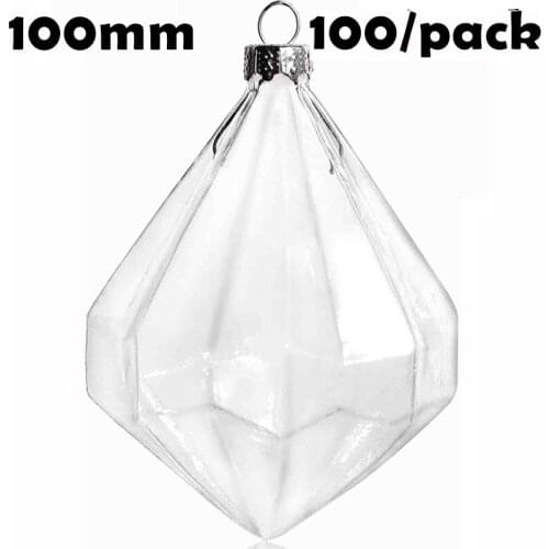 Free Shipping DIY Paintable Christmas Xmas Decoration Ornament/Ball 100x70mm Glass Diamond, 100/Pack