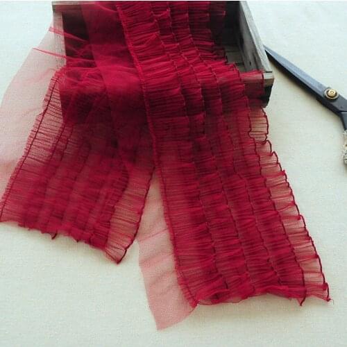 1 Piece Five Layers Wave Pleated 3d Lace Ruffle Trim Fringe Ribbon Pettiskirt Wedding Dress DIY Sewing Material 18cm Wide