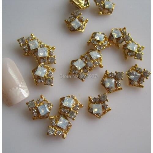 MD-740 10pcs Fancy Rhinestone Gold Crown Deco Metal Charms Metal Deco Charms Nail Art
