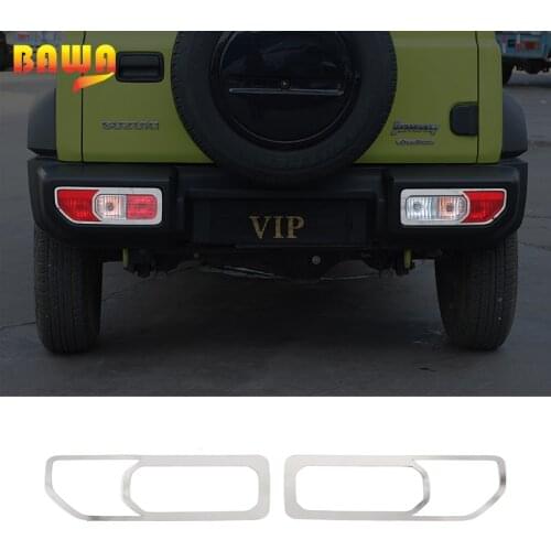 BAWA Stainless Steel Car Taillight Rear Lamp Decoration Cover Stickers Trim for Suzuki Jimny 2019-2021 Car Exterior Accessories