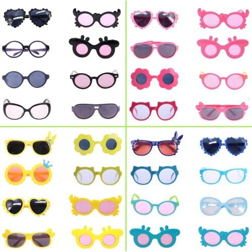 Reborn Baby Accessories Glasses Cute Animal Shape Round For 18 Inch American Doll & 43 Cm Born Baby,Our Generation Accessories