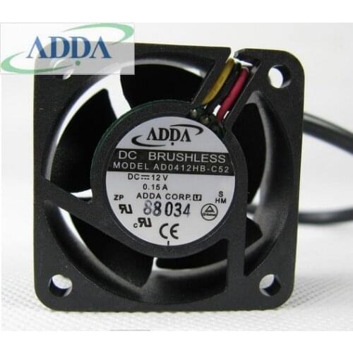 FOR ADDA AD0412HB-C52 40*40*20MM 4CM 40MM DC12V 0.15A Three-wire Server Square cooling Fan
