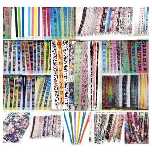 Hot 100 pcs mixed cartoon Different design Key Chains Neck Strap Keys Camera ID Card Lanyard