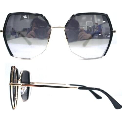 JOSEEN Retro Polarized Black Mirror Lens Women Custom Rimless Sunglasses With Box