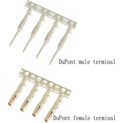 100pcs/lot DuPont line terminal 2.54mm pitch cold-pressed terminal DuPont plastic shell terminal block