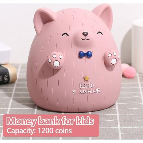 Piggy Bank Lovely Vinyl Cash Coin Can Money Saving Box for Kids New Year Gift Party Home Office Decoration 7x5.5x6.7in