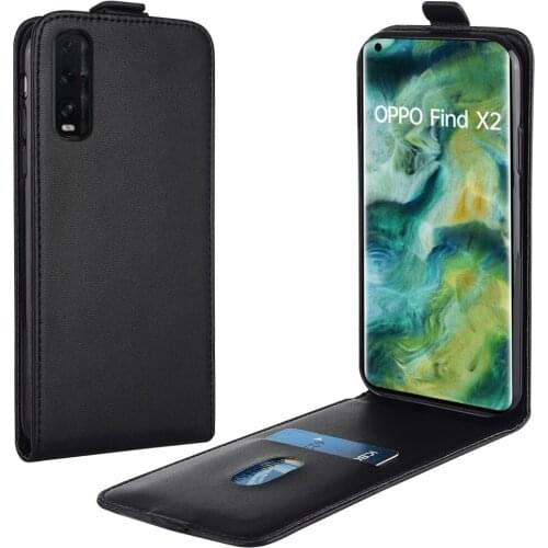 Flip Up and Down Leather Case for OPPO Find X2 CPH2023 PDEM10 Vertical Cover for OPPO FindX2 Case Phone Bag