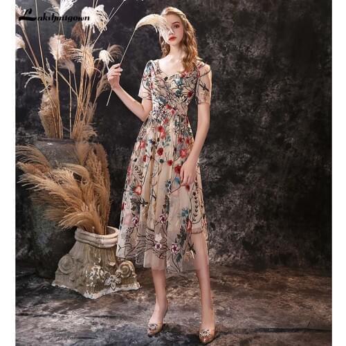 Женские вечерние платья ниже колена Lakshmigown China At AliExpress