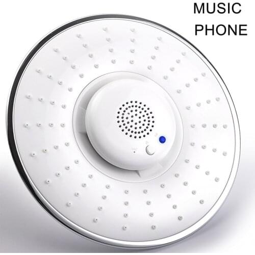 2.5GPM Music Shower Head with Wireless Bluetooth Speaker Bathroom Detachable Shower Waterproof Spray Portable Calling Shower