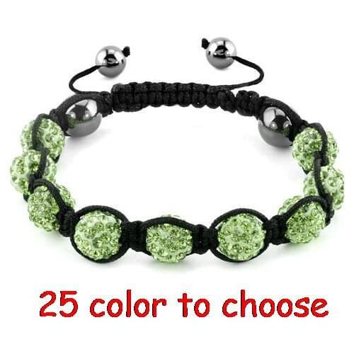 Hyfg3 e 10mm 9 Ball Beads mix multicolor handmade ab clay Bracelet lots Christmas Gift For men crystal