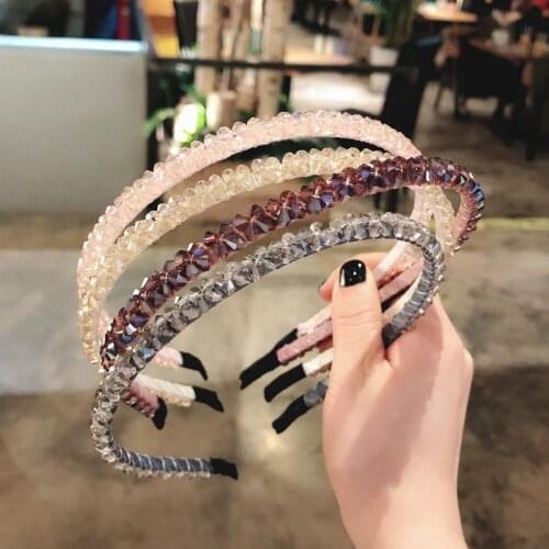 Transparent Rhinestone Elegant Hair Hoop Women Headbands Hair Bands For Girls Headdress Fashion Hair Accessories