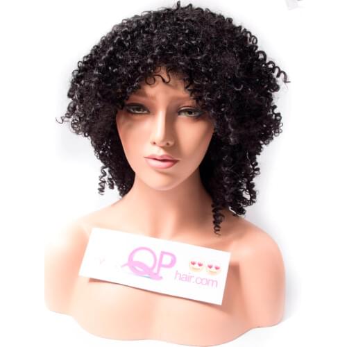 QP Hair Synthetic Wigs for Women African American Afro Kinky Curly Low Temperature Fiber Hair