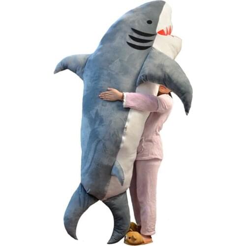 Giant Big Shark Sleeping Bag Beanbag Sofa Bed Plush Stuffed Soft Gift Pull Over Skin-Friendly and Comfortable