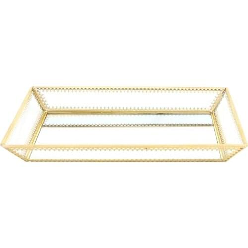 Glass Storage Tray Cosmetic Tray Lipstick Nail Polish Jewelry Display Stand Makeup Brush Storage Jewelry Organizer
