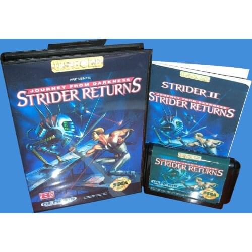 Strider II - Strider Returns With Box And Manual 16bit MD Game Card For Sega Mega Drive For Genesis