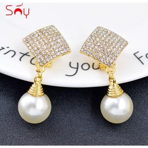 Sunny Jewelry Trendy Square Earrings For Women Long Drop Dangle Earrings Hot Selling Jewelry Findings For Wedding Big Earrings