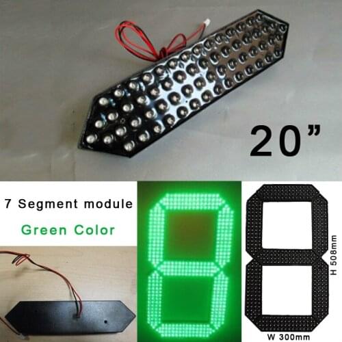 LED number green color outdoor 20inch 7segments 12V 27W 300X508mm led gas price of digit module