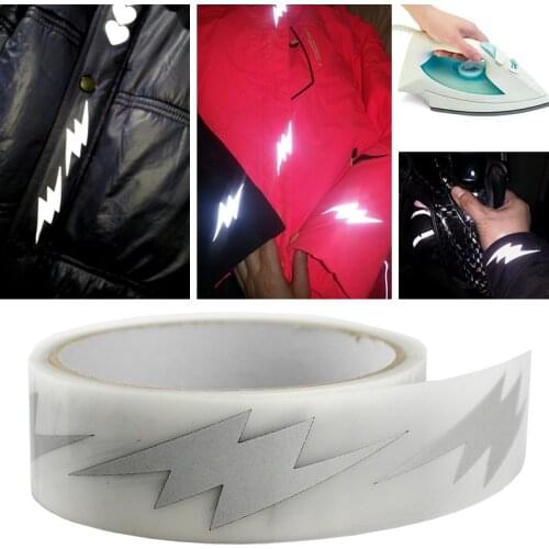 25mm x 1 Meter High Visibility Safely Silver Reflective DIY Tape Iron On Fabric Clothes Heat Transfer Vinyl Film M17