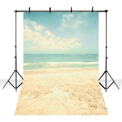 DAWNKNOW Seascape Vinyl Photography Background For Sandbeach Blue Sky Photo Shoot Backdrop For Family Photo Studio lv1781