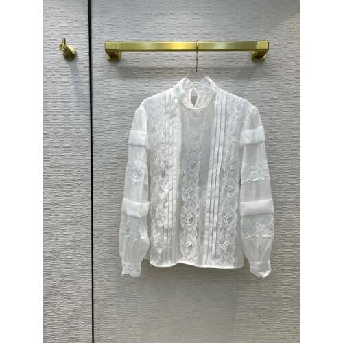 WEDOBVKA Stand-up Collar Blouses