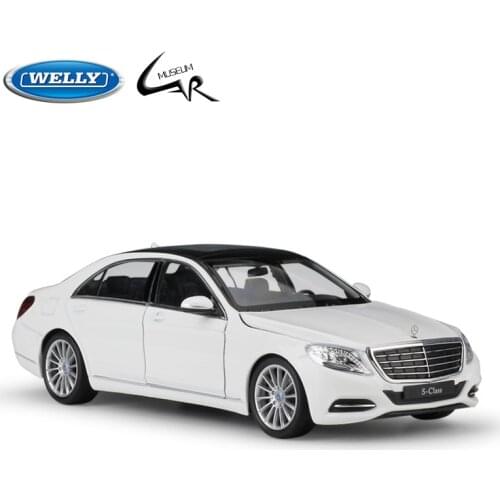Welly 1:24 Scale Simulator Model Car Benz S-Class Classic Diecast Car Metal Alloy Car Toys Children Gift Toy Car Collection