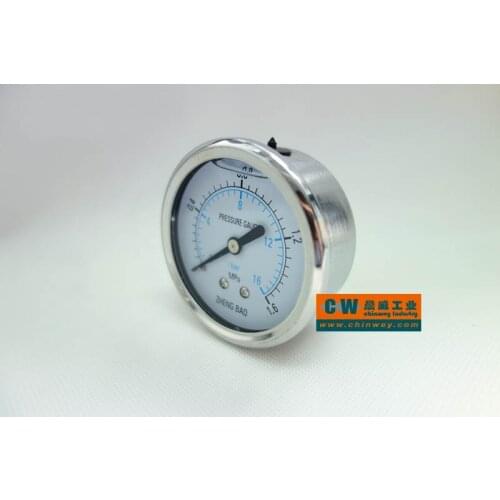 YN60Z M14*1.5 or 1/4"BSP thread 2.5" 60mm Shock - proof oil - filled pressure gauge back mount manometer