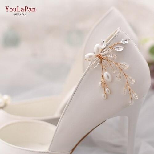 YouLaPan X23 Fashion Handmade Crystal Shoe Clip Pearl Bridal Shoe Buckle Wedding Shoes Charms High Heel Jewelry Accessories