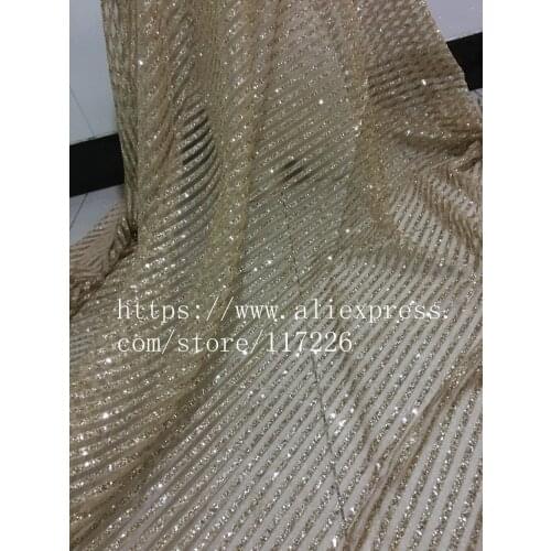 Gold glued glitter african tulle net lace fabric special tulle lace fabric JRB-00721 for evening dress