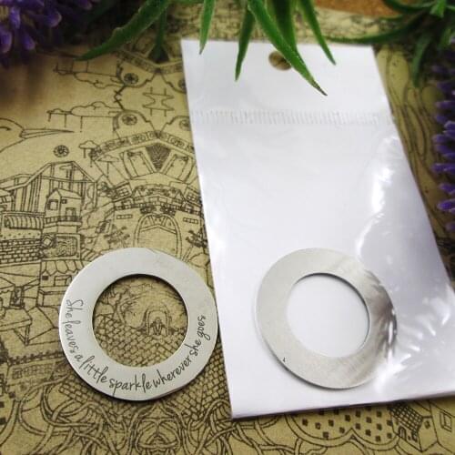 20pcs--"She leaves a little wherever she goes"stainless steel 5 styles for choosing DIY Charms for necklace bracelets 25*15mm