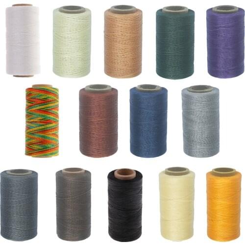 284 Yards 0.8mm Flat Polyester Waxed Thread Cord Leather Sewing Hand Stitching Jewelry Craft