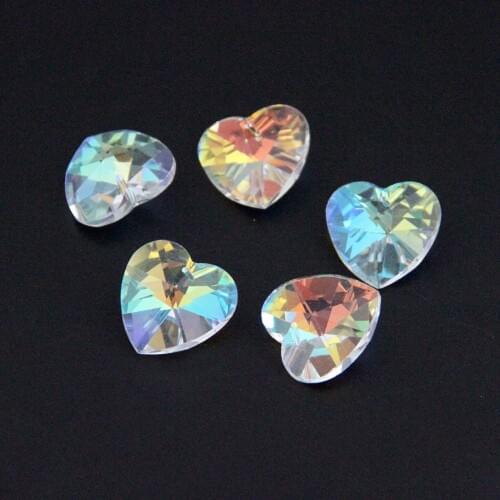 50pcs/lot 18mm AB Crystal Heart Beads Quality K9 Crystal Jewelry Beads For Diy & Party