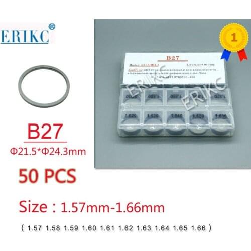 50pcs ERIKC Adjusting Shim B27 Size:1.57-1.66mm Common Rail Injector Adjustment Shim B27 Gasket Washer for DENSO Injector Series
