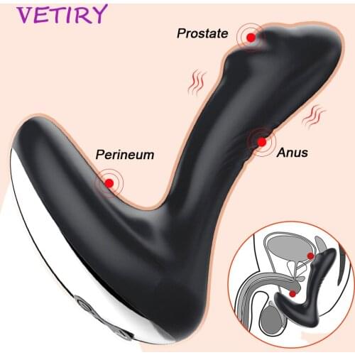 Anal Vibrator Butt Plug Vibrating Prostate Massager Adult Sex Toys G-Spot Stimulate Silicone 7 Speeds Male Masturbator for Man