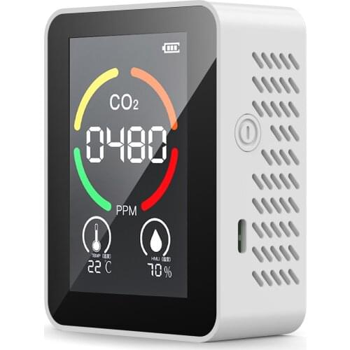 KKmoon 3-in-1 CO2 Temperature Humidity Monitor Air Quality Detector USB Rechargeable Indoor Carbon Dioxide Detector