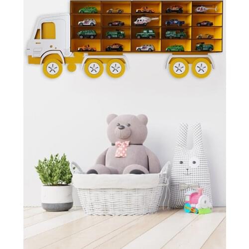 Bege Wood Decorative Children-baby Room Toy Truck Car Rack toy rack decorative rack car rack