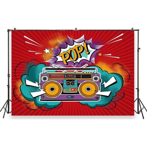 HUAYI Photo Background Newborns Retro 80s Party Decor Birthday Photography Backdrops Custom Studio Photobooth Backdrop XT-7474