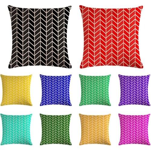 Personalized geometric lattice cushion cover red blue pink pillow cover linen car chair sofa fashion home decoration 45x45cm