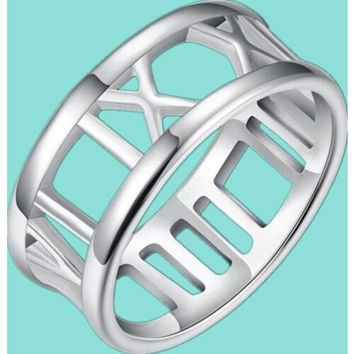925 Sterling Silver Roman Numeral Ring Geometric Number Ring Women Charm Jewelry Gift