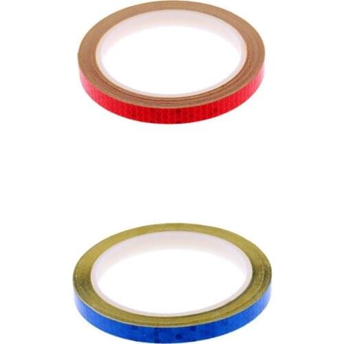 2 Pieces 8 Meters Reflective Bike Wheel Rim Stickers Bicycle Cycling MTB Motorcycle Reflector Tape DIY Decals - 2 Colors