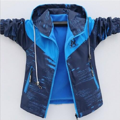 Children Outwear Boys Coats Autumn Sport Warm Wear on Both Sides Teenage Boys For Jacket Fleece Windbreakers WindProof Jacket