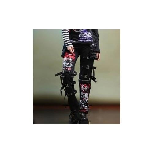 27-40 New 2021 Men clothing Hair Stylist Gothic Matt non mainstream print graffiti straight Punk Pants plus size costumes