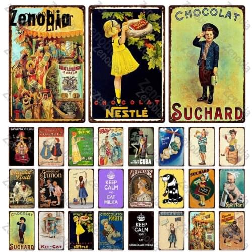 Tin Sign Metal Painting Beer Wall Decor Chocolate Metal Poster Havana Club Classic Beer Tin Sign Plate Man Cave Bar Pub Decor