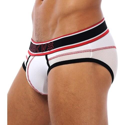 ORLVS Brand 50PC/LOT Wholesale Men Underwear Sexy Gay Briefs Men Underpants Nylon Breathable Cueca Men Briefs Mesh Quick Dry