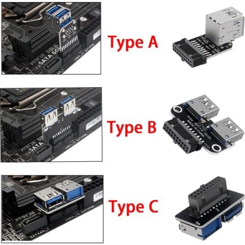 USB 3.0 Adapter Converter Connector IDC 19Pin / 20Pin Motherboard Plug to USB A Female Port Internal Connection to the front of