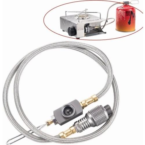 Portable Stainless Propane Hose Adapter 1 lb to 20 lb Converter for QCC1/Type 1 LP Tank Grill Camping Stove Adapter Buddy Heater